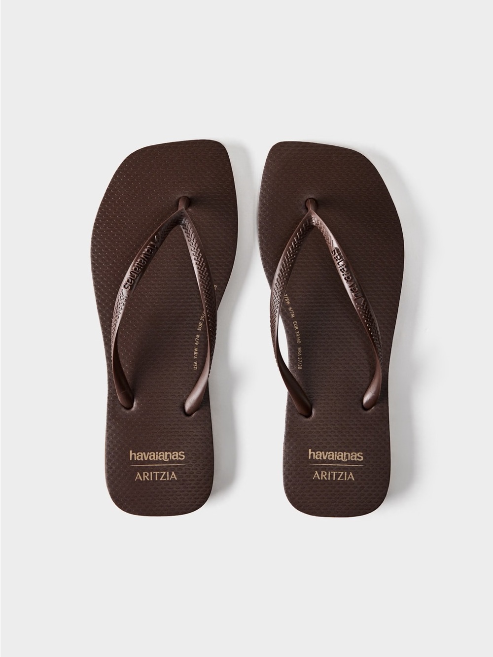 Havaianas x Aritzia Slim Square Flip-Flops Brown